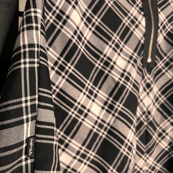 Tripp NYC 90's y2k mini Skater Skirt Black Plaid High Waisted Size women's XS - Picture 5 of 6